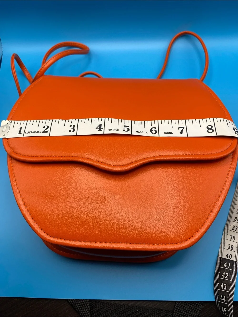 Vintage 80’s Orange Faux Leather Shoulder Bag - Picture 8 of 9